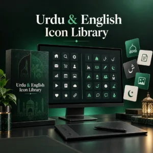 Urdu & English Icon Library — premium digital product by Oriptos Pakistan